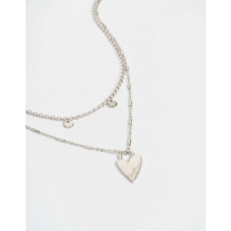 Collar Multicadena Bañado En Plata Plateado