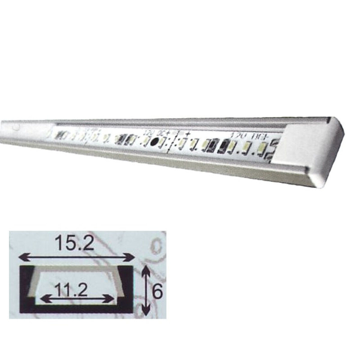 Regleta LED aluminio 12V 4W 31cm 3000K P01 - LD0309 
