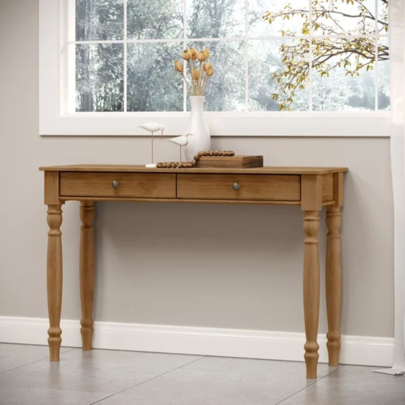 Consola 2 Cajones Finestra Freijo Madera Maciza Consola 2 Cajones Finestra Freijo Madera Maciza