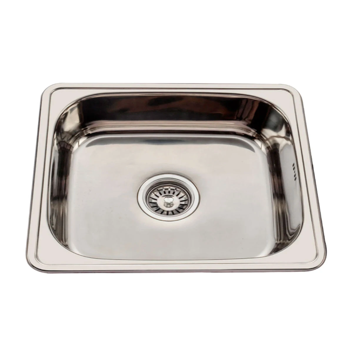 Pileta Simple Brillo De Acero Inoxidable 60X40X20Cm Para Cocina Dgc Incluye Valvula Sifon Y Canastilla. 