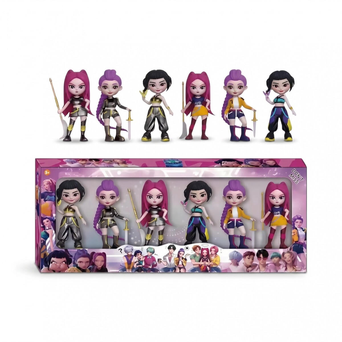 Set Guerreras K-Pop x6 Muñecas 2 Atuendos 