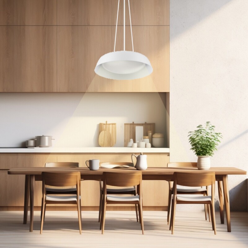 LUMINARIA COLGANTE DECORATIVA DIMERIZABLE HARLEY CCT 25W Luminaria Colgante Dimerizable Harley Blanca