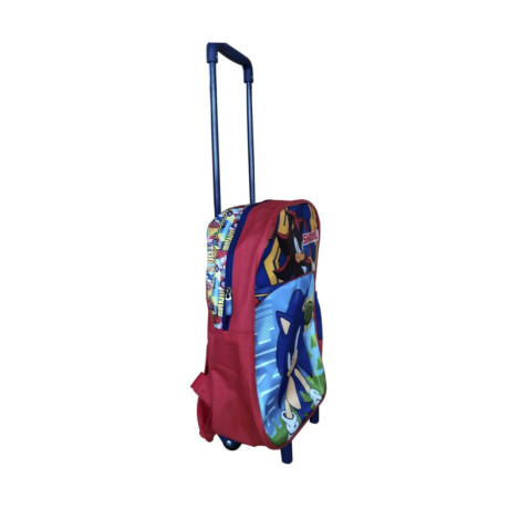 Mochila infantil Sonic con Carro Tafeta Chica 35 x 26 cm Azul
