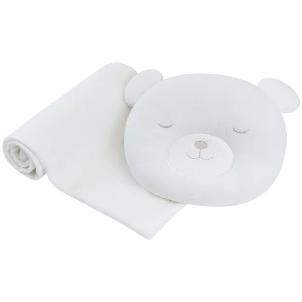 Set almohada y manta bebe BUBA - blanco 