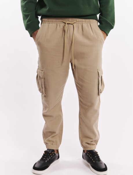 Pantalon cargo beige