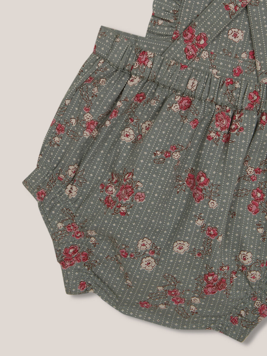 Rana Estampada Con Volantes Verde