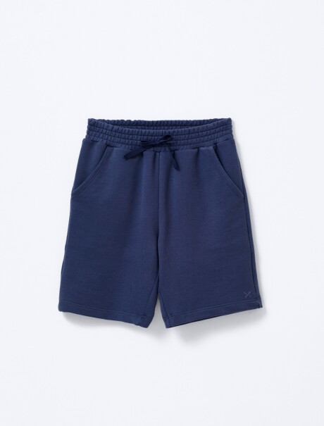 BERMUDA BÁSICA DE NIÑO EN ALGODÓN AZUL