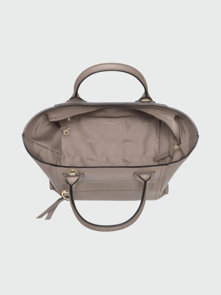 Longchamp -Cartera de cuero con asas y correa desmontable, Mailbox Visón