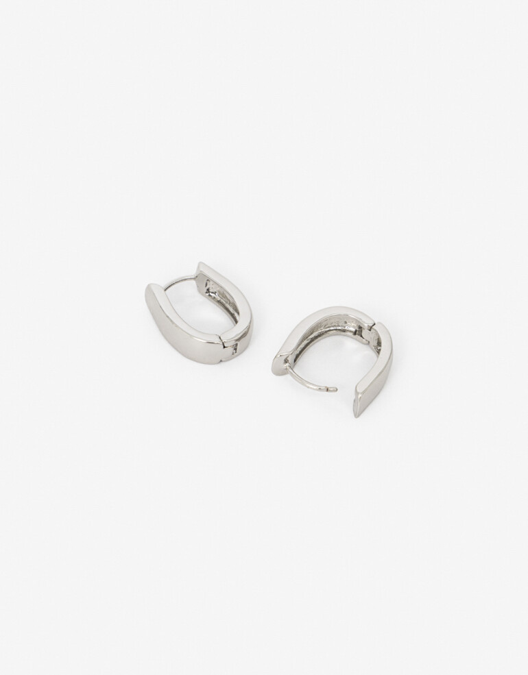 Aros Argollas Metal Argollas De Metal Bold - Plateado Rodio