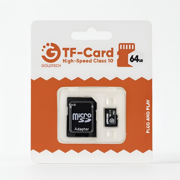 Tarjeta Memoria Micro Sd 64gb Goldtech Clase 10 + Adaptador Color Negro