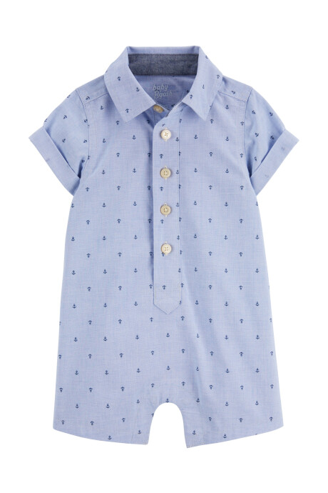 Monito corto de algodón, tipo camisa, diseño anclas Sin color