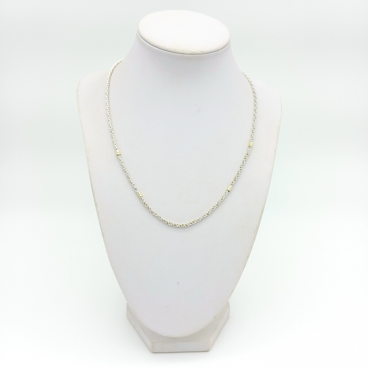 Cadena de plata 925 y double en oro 18 ktes, 50 cm. 
