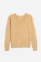 Sweater escote en V liso KHAKI