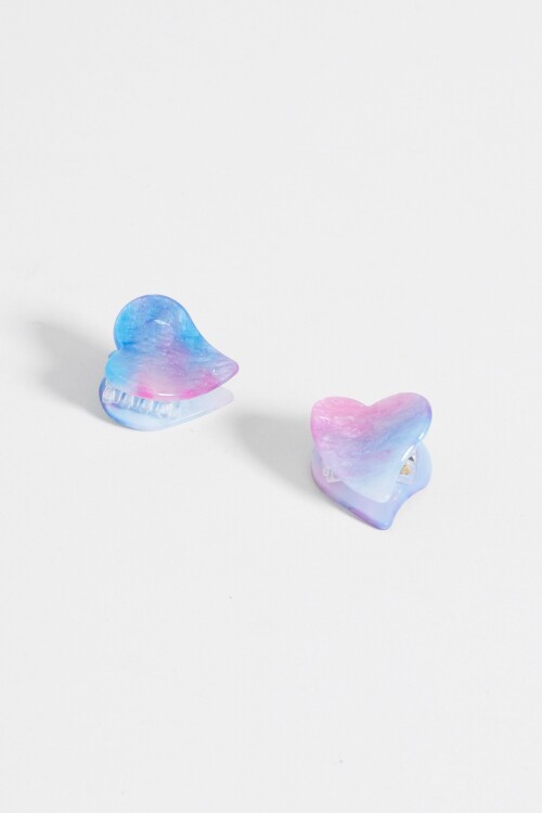 Broche corazón tornasolado brillo lila