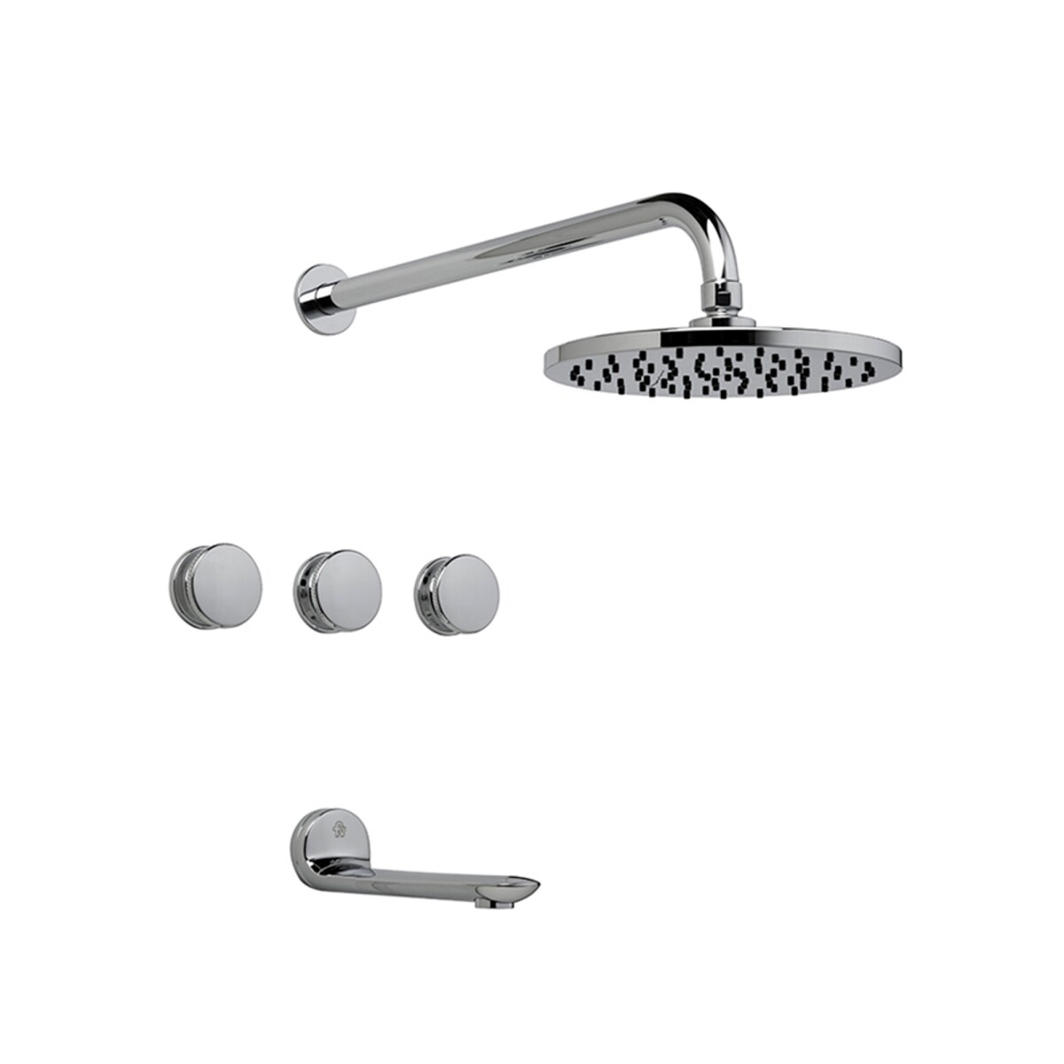 Griferia De Ducha Y Bañera En Cromo Fv Serie Nueva 44 Incl Caño, Roseta Y Pico 