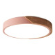 Luminaria Luz Fria Plafon Led Diám 30cm Metal Y Madera Rosa