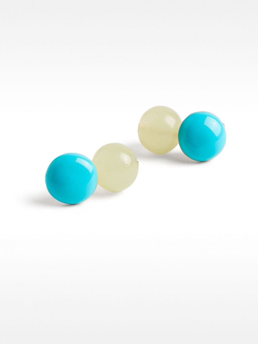 Pendientes Cortos Con Brillantes multicolor