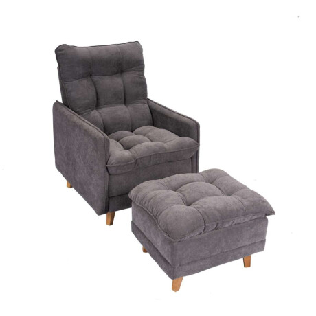 Butaca Reclinable 1 Cuerpo + Puff Living Montreal Gris