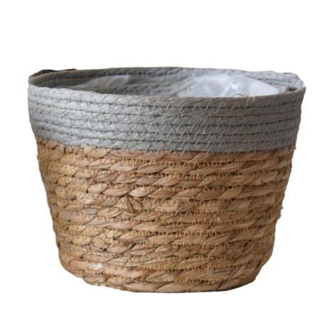 Set de 2 macetas Seagrass Gris