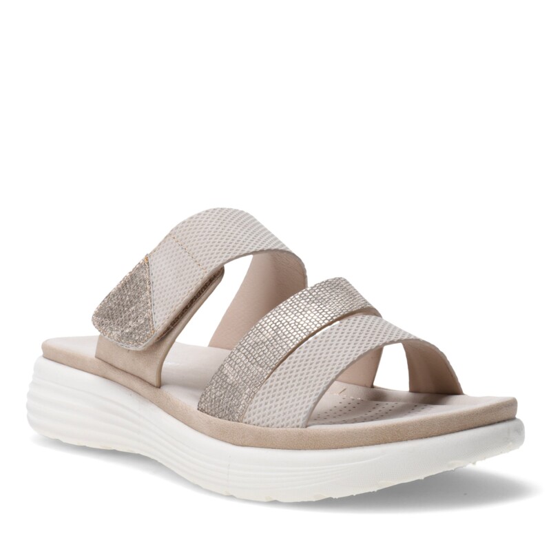 Sandalias de Mujer Lady Confort s DINAN con dos tiras Beige