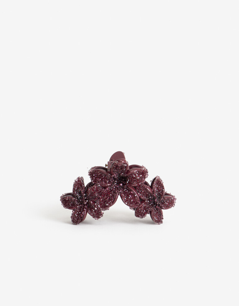 Broche Flores Broche Acrílico Flores - Rojo Burdeaux