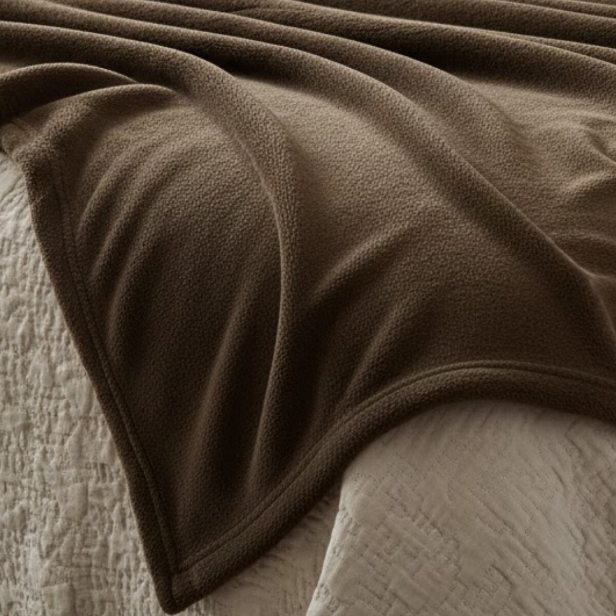 Manta polar 150 x 240cm - MARRON OSCURO 