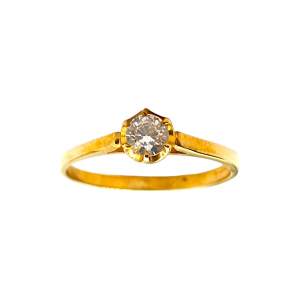 Anillo Solitario-Oro bajo-Piedra Zirconia-AN8061 conpiedra