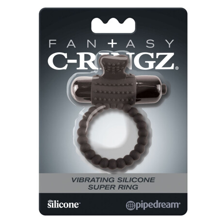 Super Anillo Vibrador Silicona C-Ringz Negro Super Anillo Vibrador Silicona C-Ringz Negro