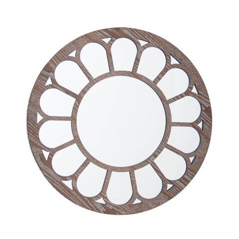 ESPEJO CIRC MARCO DISEÑO FLOR D50CM PATINA BLANCO ESPEJO CIRC MARCO DISEÑO FLOR D50CM PATINA BLANCO