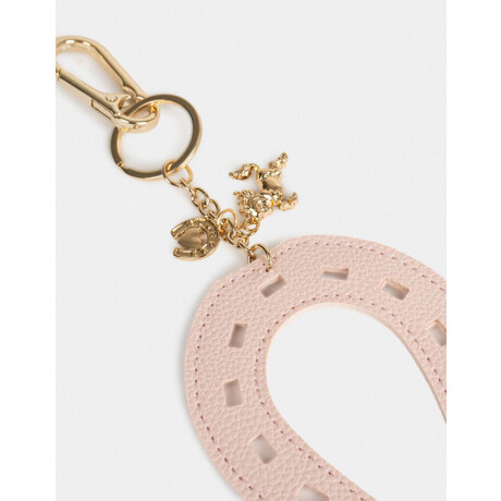 Llavero Y Charm De Herradura De Pu Rosa Claro