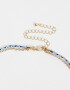 Collares Cortos Azul Collar Corto Multi Cadena - Dorado