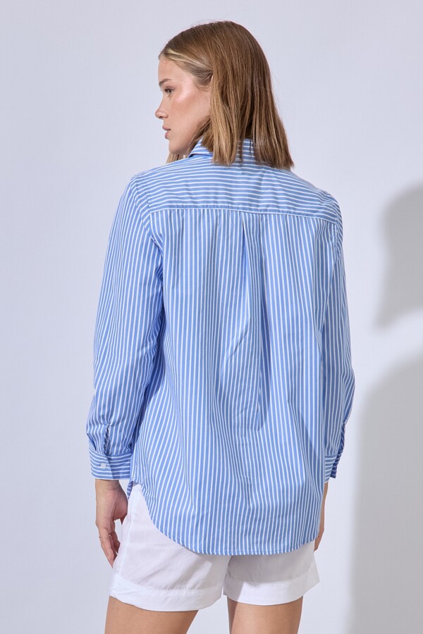 Camisa Lineas AZUL/BLANCO