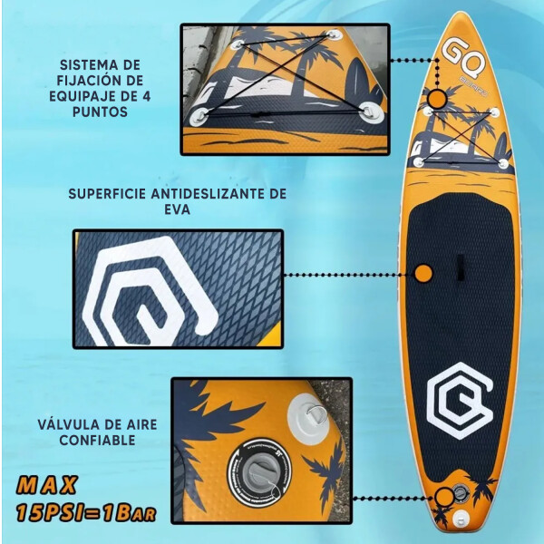 Tabla Stand Up Paddle Board Inflable 3.35 + Accesorios AZUL