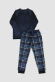Pijama coral fleece men Azul piedra