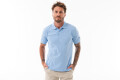 REMERA PIQUE CUELLO POLO 1801 Celeste