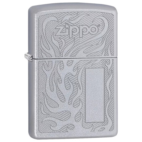 Zippo Logo Design Satin Chrome 0