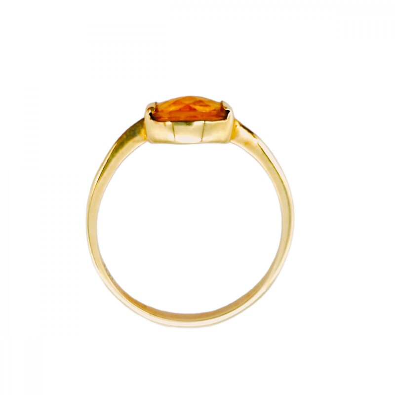 Anillo Solitario-Oro bajo-Piedra Ámbar-AN8224 conpiedra