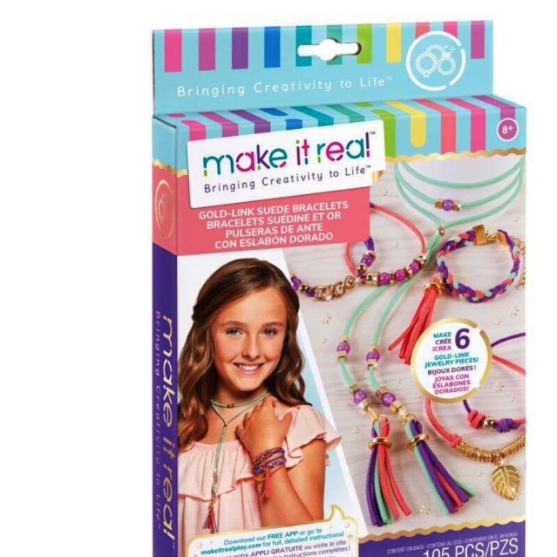 Make It Real - Pulseras de ante con eslabón dorado Make It Real - Pulseras de ante con eslabón dorado