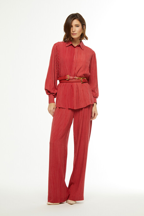 Camisa Lucy Rojo Con Rayas Rojo
