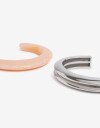 Pulseras Rígidas Sets Resina Set Pulseras Rígidas Resina - Plateado Rodio