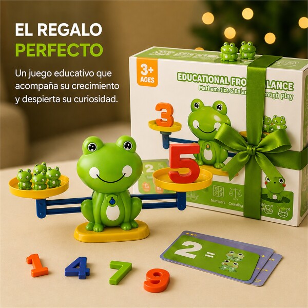 Juego Educativo Balanza de Ranas con Números y Cartas Verde 1