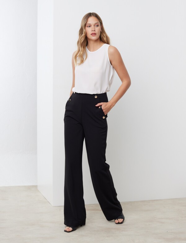 Pantalon Crepe NEGRO