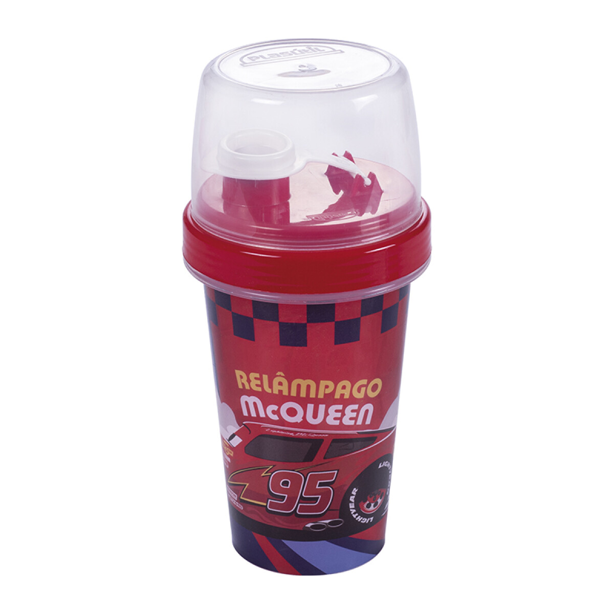 Vaso Milk Shake con Tapa Cars 320 ml 