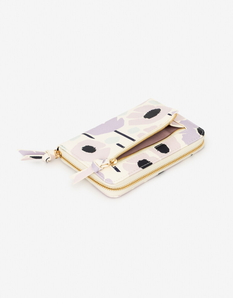 Ficheros Zip Round Billetera Fichero Estampado - Estampado Flores