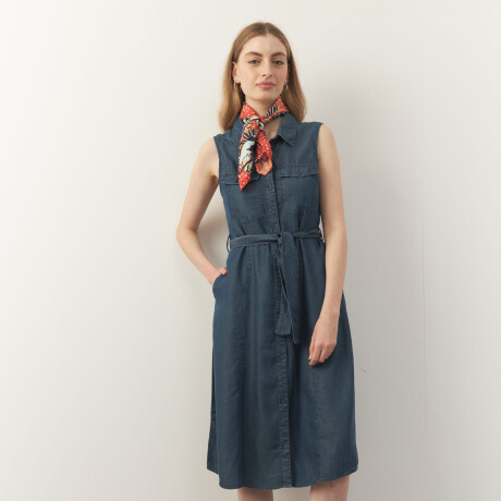 VESTIDO BARREIRO WASHED Azul