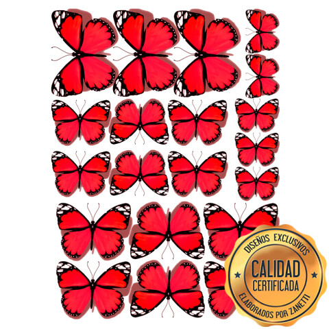 Lámina Mariposas Roja