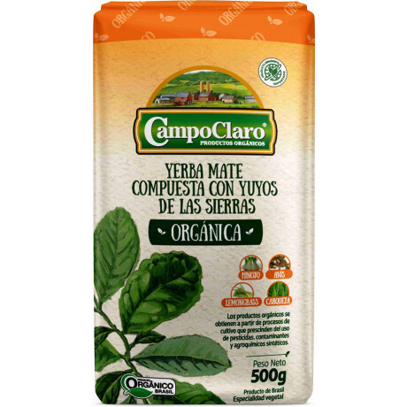 YERBA ORGANICA CAMPO CLARO 500G COMPUESTA YERBA ORGANICA CAMPO CLARO 500G COMPUESTA