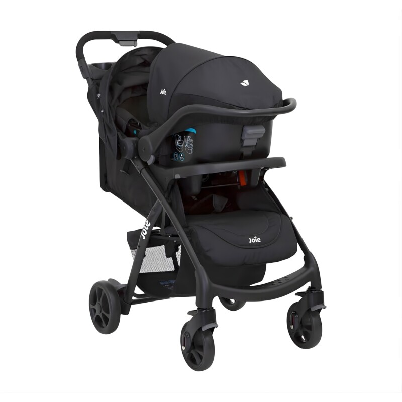 Cochecito Joie Muze LX + Baby Silla Juva + Base Negro