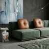 COJIN SIMIL CUERO MARRON 40X6CM Unica