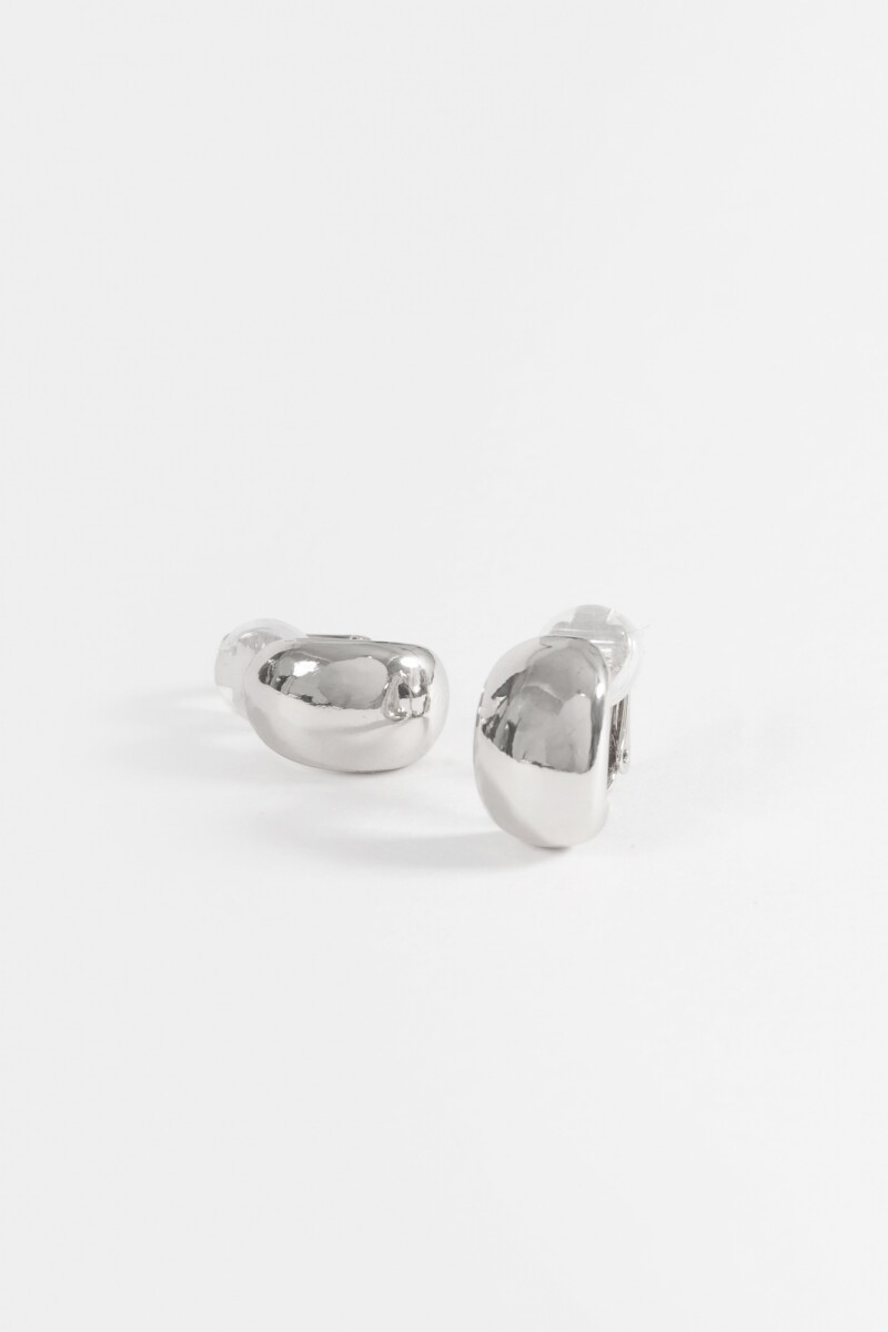 Aros clip bold plateado